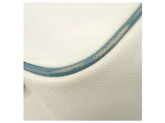 Sac à main Hermès Plume 28 Blanc Bleu - vue 6