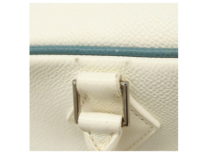 Sac à main Hermès Plume 28 Blanc Bleu - vue 7