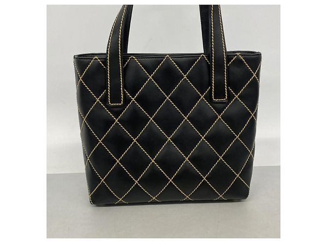 Borsa a mano in pelle Chanel Wild Stitch Nero - vista 10