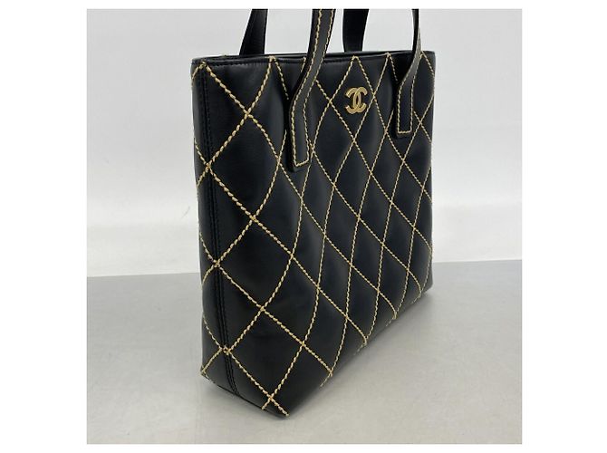 Borsa a mano in pelle Chanel Wild Stitch Nero - vista 2