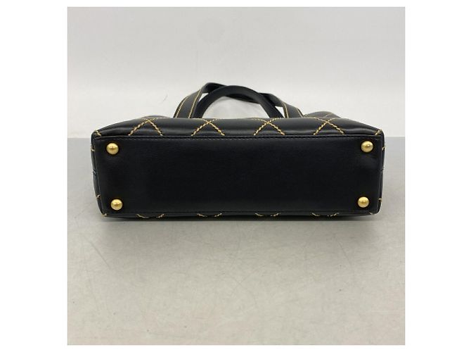 Borsa a mano in pelle Chanel Wild Stitch Nero - vista 3