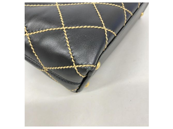 Borsa a mano in pelle Chanel Wild Stitch Nero - vista 6