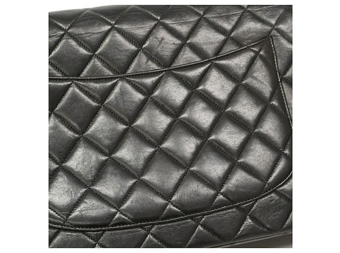 Borsa a tracolla Chanel in pelle d'agnello nera Nero - vista 10