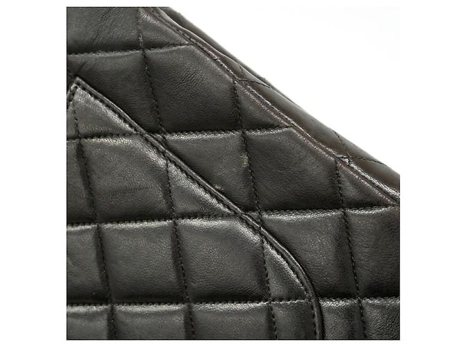 Borsa a tracolla Chanel in pelle d'agnello nera Nero - vista 9