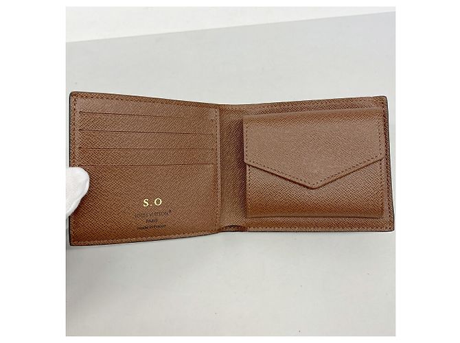 Louis Vuitton Monogram Portefeuille Marco NM Wallet Marrone - vista 3