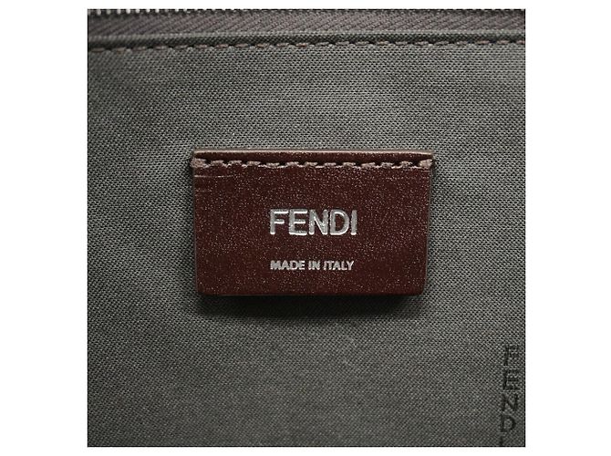 Sac cabas Fendi Zucca en cuir marron - vue 5