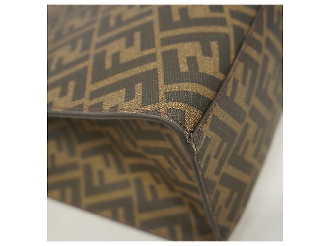 Sac cabas Fendi Zucca en cuir marron - vue 6