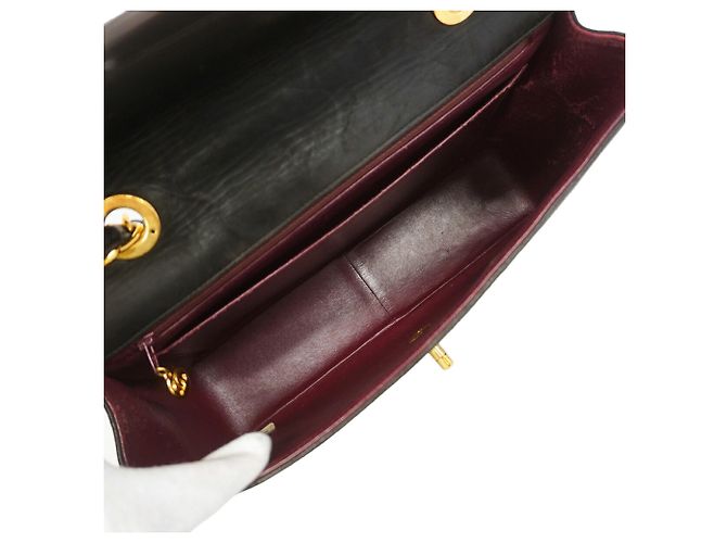 Borsa a tracolla Chanel in pelle d'agnello nera Nero - vista 4