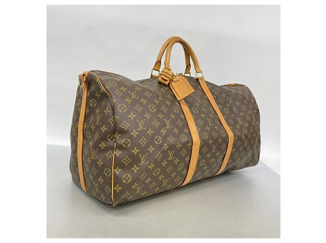 Louis Vuitton Boston Monogram Keepall Bandoulière 60 Castaño - vista 2