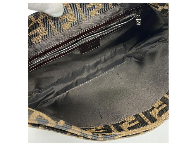 Borsa Fendi Zucca in nylon e canvas Marrone - vista 4