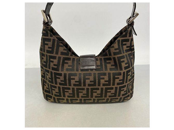 Borsa Fendi Zucca in nylon e canvas Marrone - vista 9