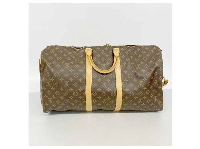 Louis Vuitton Monogram Keepall Bandoulière 55 Castaño - vista 13