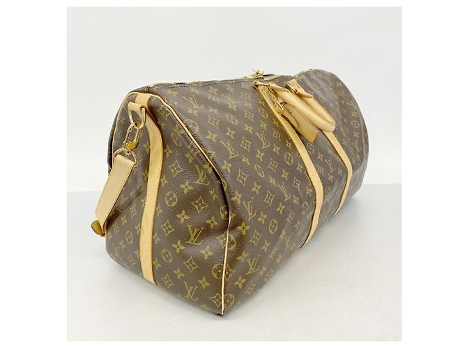 Louis Vuitton Monogram Keepall Bandoulière 55 Castaño - vista 2