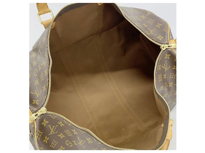 Louis Vuitton Monogram Keepall Bandoulière 55 Castaño - vista 4