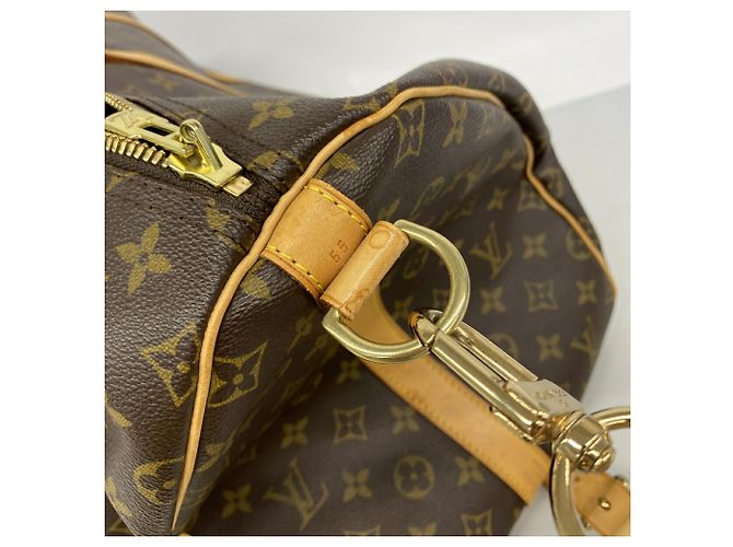 Louis Vuitton Monogram Keepall Bandoulière 55 Castaño - vista 7