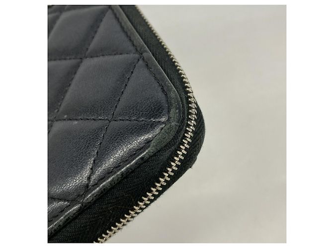 Carteira Longa Chanel Matelassé em pele de cordeiro preta Preto - vista 5