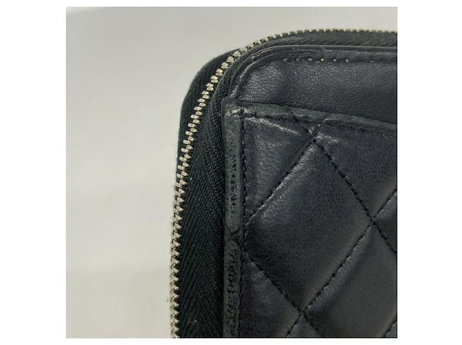 Carteira Longa Chanel Matelassé em pele de cordeiro preta Preto - vista 6