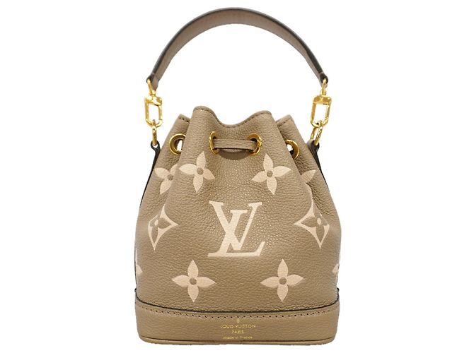 Borsa Louis Vuitton Monogram Empreinte Bicolor Nano Noe Grigio Crudo - vista 10