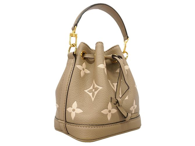 Borsa Louis Vuitton Monogram Empreinte Bicolor Nano Noe Grigio Crudo - vista 2