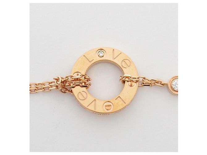 Collana Cartier Love Circle in oro rosa 18K con diamanti - vista 10