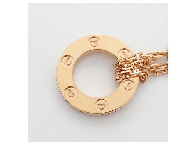 Collana Cartier Love Circle in oro rosa 18K con diamanti - vista 11