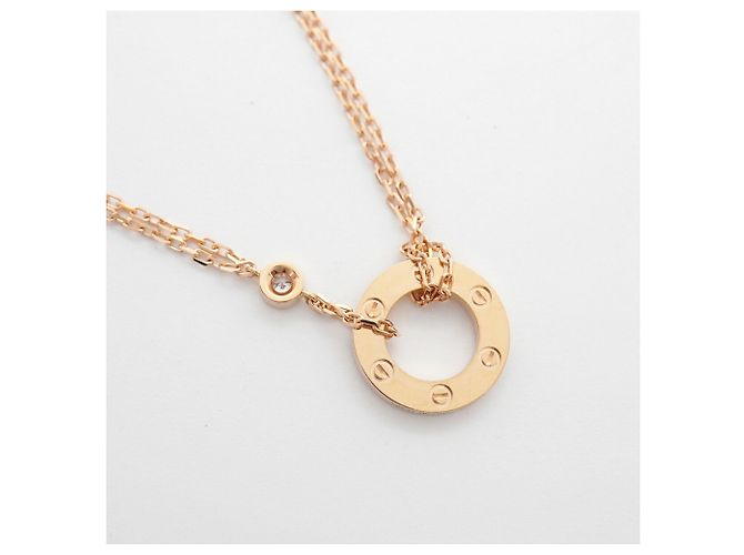 Collana Cartier Love Circle in oro rosa 18K con diamanti - vista 2