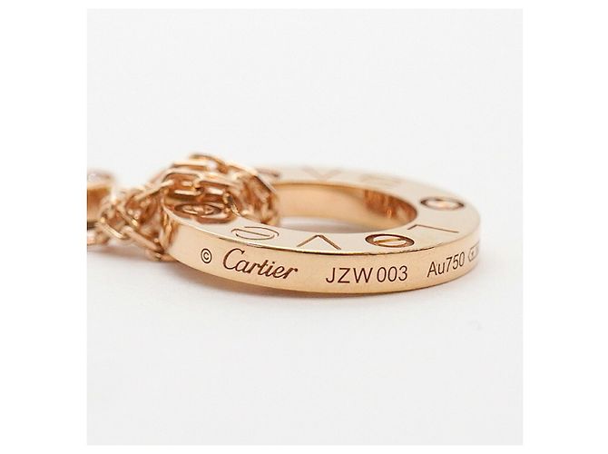 Collana Cartier Love Circle in oro rosa 18K con diamanti - vista 6