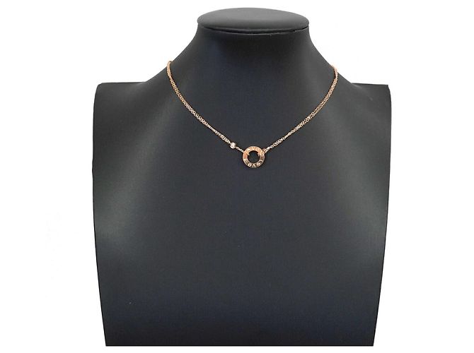 Collana Cartier Love Circle in oro rosa 18K con diamanti - vista 8