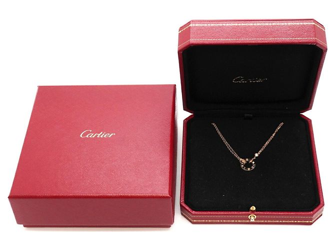 Collana Cartier Love Circle in oro rosa 18K con diamanti - vista 9