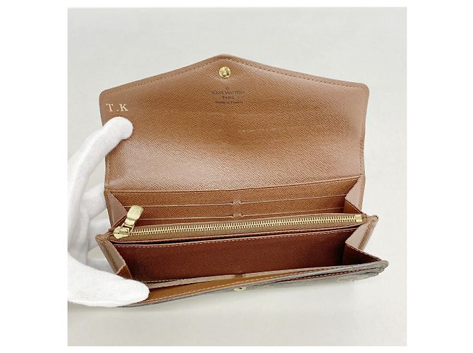 Louis Vuitton Monogram Portefeuille Sarah Long Wallet Marrone - vista 10