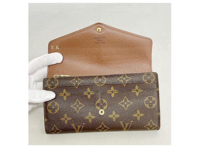 Louis Vuitton Monogram Portefeuille Sarah Long Wallet Marrone - vista 3