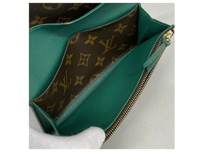 Louis Vuitton Monogram Portefeuille Emilie Long Wallet Verde chiaro - vista 3