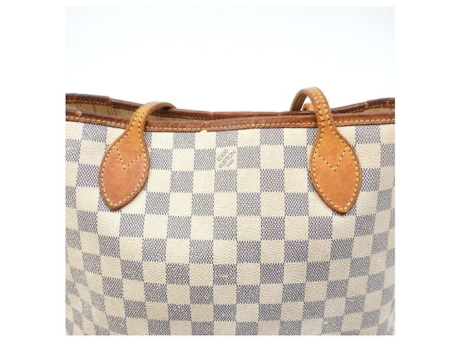Bolso Tote Louis Vuitton Damier Azur Neverfull PM Blanco - vista 10
