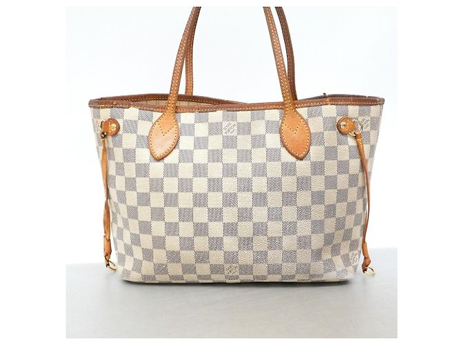 Bolso Tote Louis Vuitton Damier Azur Neverfull PM Blanco - vista 11