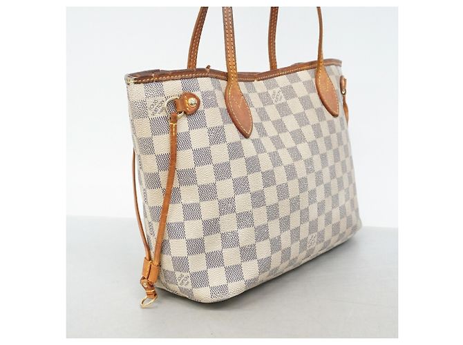 Bolso Tote Louis Vuitton Damier Azur Neverfull PM Blanco - vista 2