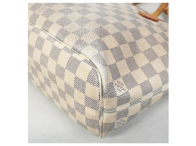 Bolso Tote Louis Vuitton Damier Azur Neverfull PM Blanco - vista 8