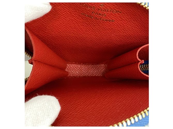 Louis Vuitton Denim Monogram Multipochette Accessoires Handtasche Rot Blau - Ansicht 8