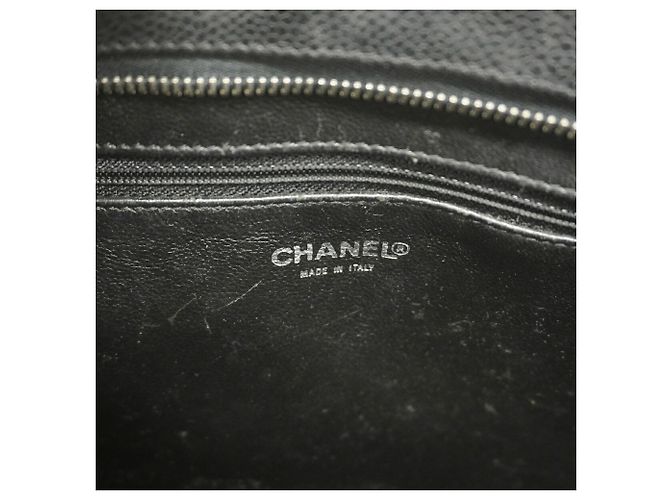 Borsa Tote Chanel in pelle di vitello martellata nera Nero - vista 5