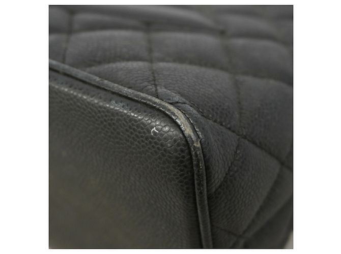 Borsa Tote Chanel in pelle di vitello martellata nera Nero - vista 6