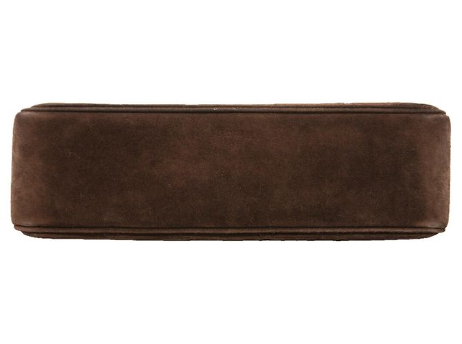 Borsa a tracolla Chanel Matelassé in camoscio marrone - vista 3