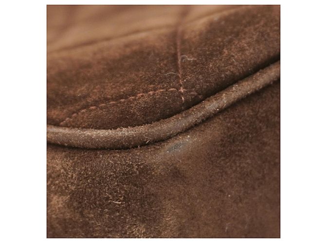 Borsa a tracolla Chanel Matelassé in camoscio marrone - vista 6