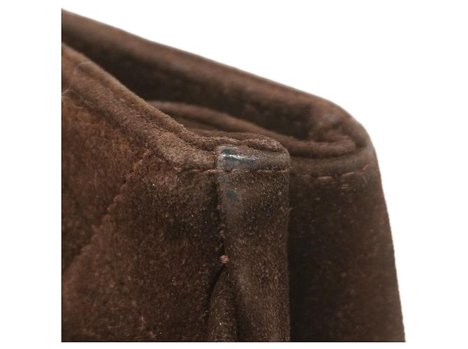 Borsa a tracolla Chanel Matelassé in camoscio marrone - vista 7