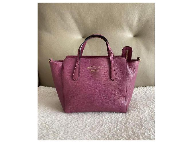 Borsa Gucci Swing in pelle rosa - vista 2