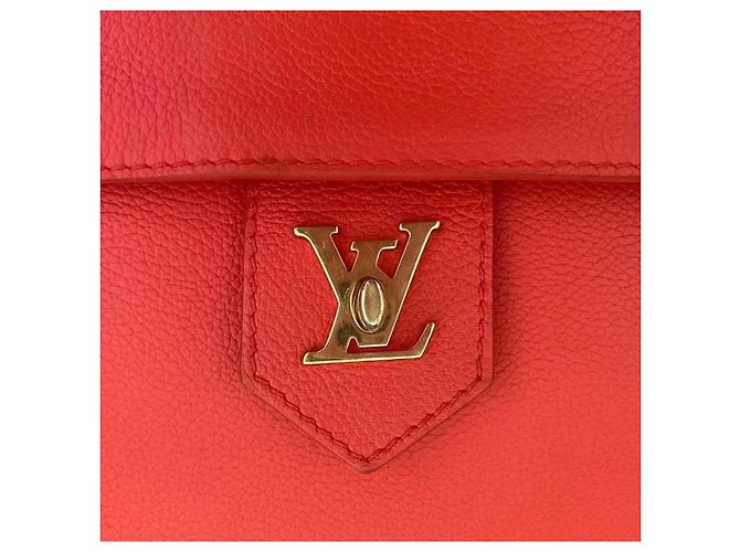 Louis Vuitton Lockme Handtasche Orangerot Leder - Ansicht 11