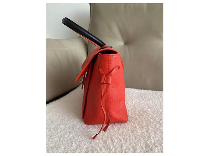 Louis Vuitton Lockme Handtasche Orangerot Leder - Ansicht 4