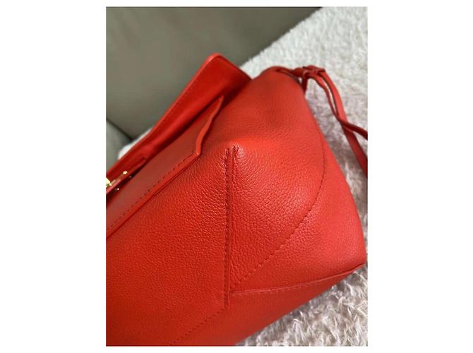 Louis Vuitton Lockme Handtasche Orangerot Leder - Ansicht 6