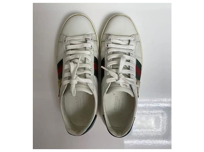 Gucci Ace Low-Top Sneaker Weiß Leder Doraemon Braun Rot Grün - Ansicht 5