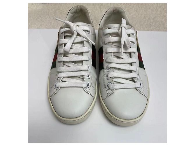 Gucci Ace Low-Top Sneaker Weiß Leder Doraemon Braun Rot Grün - Ansicht 6