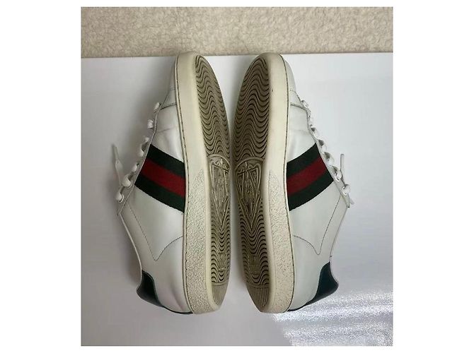 Gucci Ace Low-Top Sneaker Weiß Leder Doraemon Braun Rot Grün - Ansicht 9
