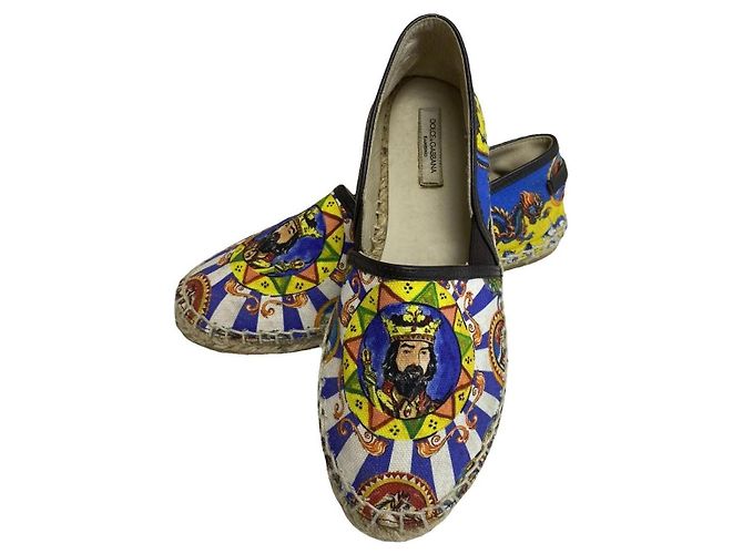 Dolce & Gabbana Espadrilles mit König- und Drachen-Print Braun Weiß Rot Blau Mehrfarben Grün Gelb - Ansicht 2
